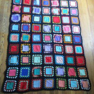 Handmade Crochet GRANNY SQUARE Blanket Throw Afghan Cover Knit Yarn COLOR 48X64